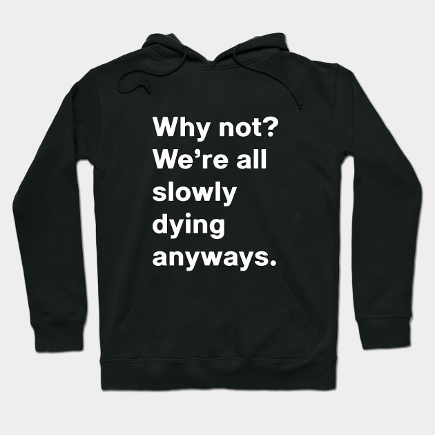 Why not, we're all slowly dying anyways Hoodie by wielder